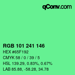 Color code: RGB 101 241 146 | qconv.com