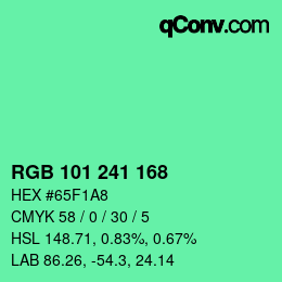 Color code: RGB 101 241 168 | qconv.com