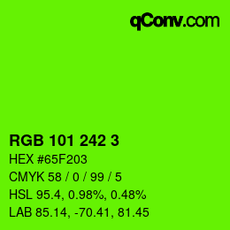 Farbcode: RGB 101 242 3 | qconv.com