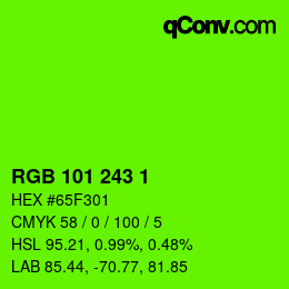 カラーコード: RGB 101 243 1 | qconv.com