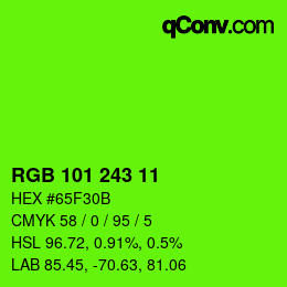 Color code: RGB 101 243 11 | qconv.com