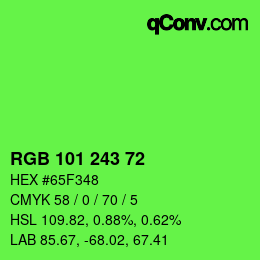 Color code: RGB 101 243 72 | qconv.com