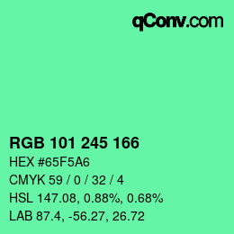 Color code: RGB 101 245 166 | qconv.com