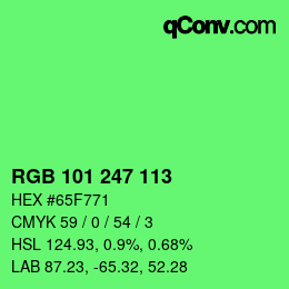 Color code: RGB 101 247 113 | qconv.com