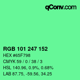 Color code: RGB 101 247 152 | qconv.com