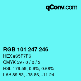 Color code: RGB 101 247 246 | qconv.com