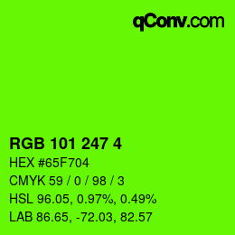 Color code: RGB 101 247 4 | qconv.com