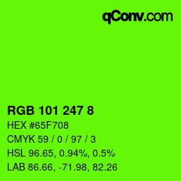 颜色代码: RGB 101 247 8 | qconv.com
