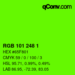 Color code: RGB 101 248 1 | qconv.com