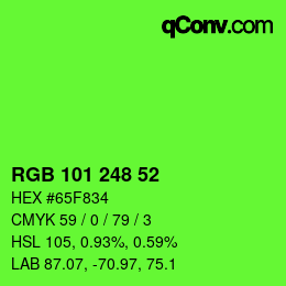 Color code: RGB 101 248 52 | qconv.com