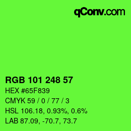 Color code: RGB 101 248 57 | qconv.com