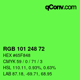 Color code: RGB 101 248 72 | qconv.com
