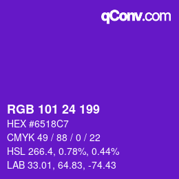 Color code: RGB 101 24 199 | qconv.com