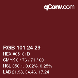 Color code: RGB 101 24 29 | qconv.com
