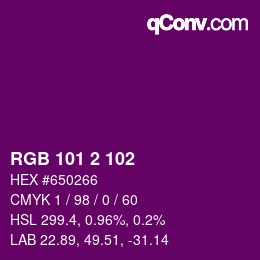 カラーコード: RGB 101 2 102 | qconv.com