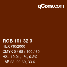 カラーコード: RGB 101 32 0 | qconv.com