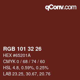 Color code: RGB 101 32 26 | qconv.com