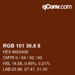 カラーコード: RGB 101 36.8 8 | qconv.com