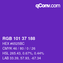 カラーコード: RGB 101 37 188 | qconv.com