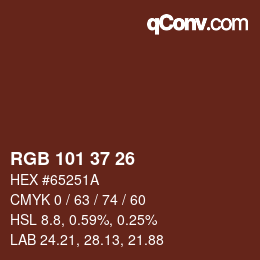 Color code: RGB 101 37 26 | qconv.com