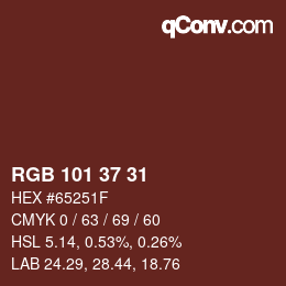 Color code: RGB 101 37 31 | qconv.com