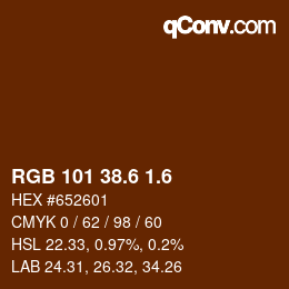 カラーコード: RGB 101 38.6 1.6 | qconv.com