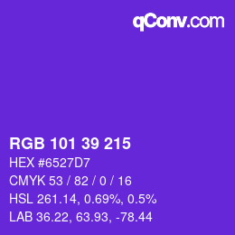 Color code: RGB 101 39 215 | qconv.com