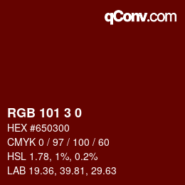 カラーコード: RGB 101 3 0 | qconv.com