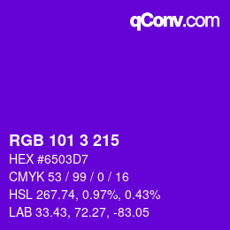 Color code: RGB 101 3 215 | qconv.com