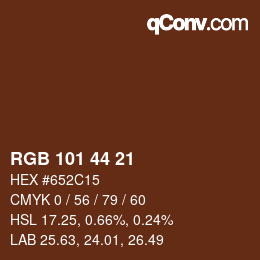 Código de color: RGB 101 44 21 | qconv.com