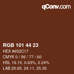 Farbcode: RGB 101 44 23 | qconv.com