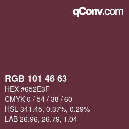 Color code: RGB 101 46 63 | qconv.com
