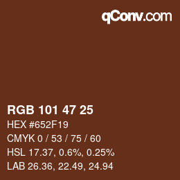 Color code: RGB 101 47 25 | qconv.com