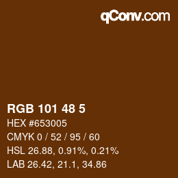 Color code: RGB 101 48 5 | qconv.com