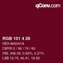 Color code: RGB 101 4 26 | qconv.com