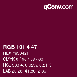 Color code: RGB 101 4 47 | qconv.com