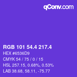 カラーコード: RGB 101 54.4 217.4 | qconv.com