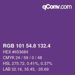 カラーコード: RGB 101 54.8 132.4 | qconv.com
