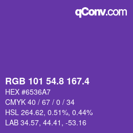 カラーコード: RGB 101 54.8 167.4 | qconv.com
