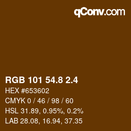 カラーコード: RGB 101 54.8 2.4 | qconv.com