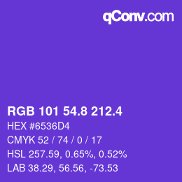 カラーコード: RGB 101 54.8 212.4 | qconv.com