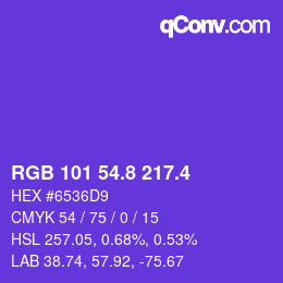 カラーコード: RGB 101 54.8 217.4 | qconv.com