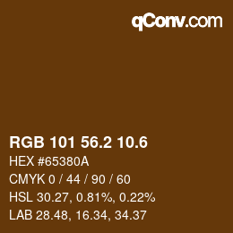 カラーコード: RGB 101 56.2 10.6 | qconv.com