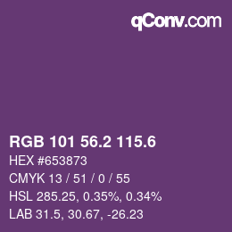 カラーコード: RGB 101 56.2 115.6 | qconv.com