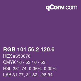 カラーコード: RGB 101 56.2 120.6 | qconv.com