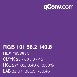 カラーコード: RGB 101 56.2 140.6 | qconv.com