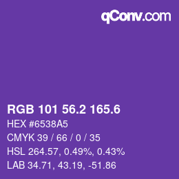 カラーコード: RGB 101 56.2 165.6 | qconv.com