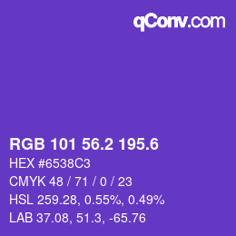 カラーコード: RGB 101 56.2 195.6 | qconv.com