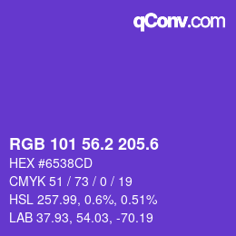 カラーコード: RGB 101 56.2 205.6 | qconv.com