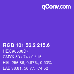 カラーコード: RGB 101 56.2 215.6 | qconv.com